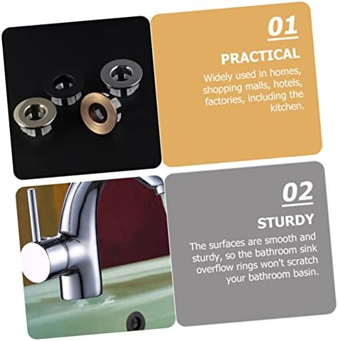4-Piece Brass Overflow Sink Covers Premium Ceramic Finish Drains