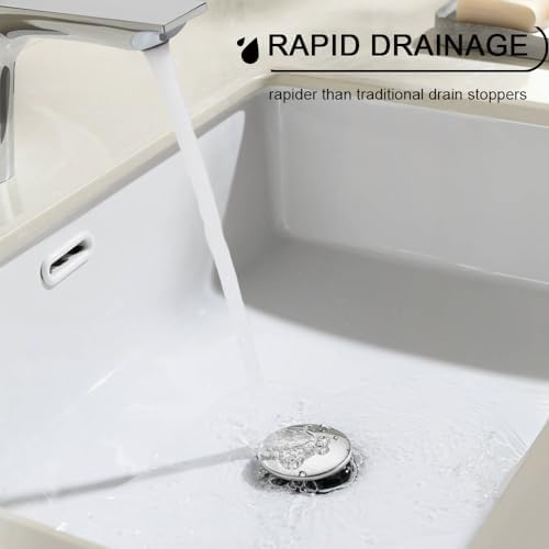 Francany Chrome Pop Up Drain Stopper with Overflow for Vessel Sink