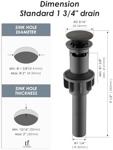 Oil Rubbed Bronze Pop Up Sink Drain with Overflow