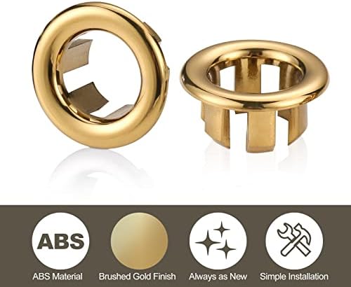ARCORA 2 Pack Brushed Gold Sink Overflow Covers