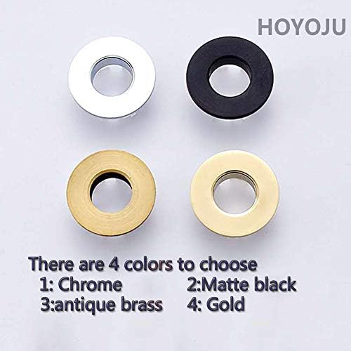 Adjustable Overflow Bath Sink Drain Brass Cover Matte Black