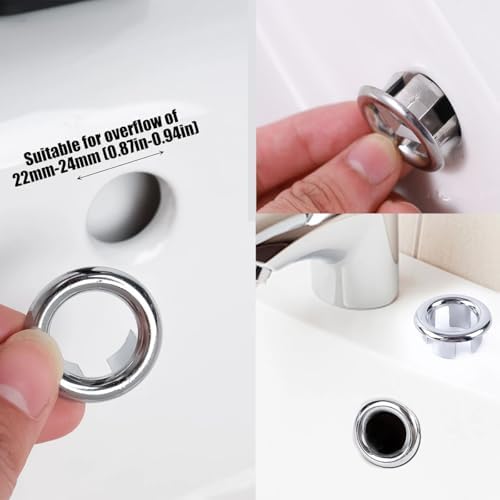 4-Pack Sink Overflow Hollow Rings Black