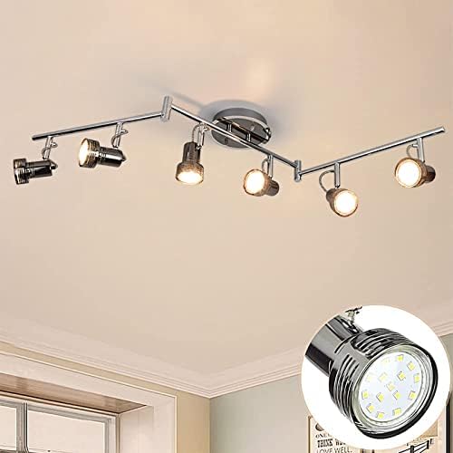 Depuley 6-Light LED Track Lighting Kit with Foldable Arms