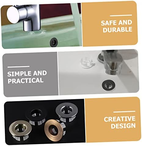 OSALADI 2pcs Bathroom Sink Overflow Cover Brass ABS Material
