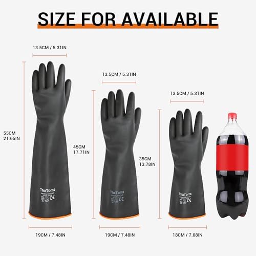 ThxToms Heavy Duty Latex Gloves Chemical Resistant 22 - 1 Pair