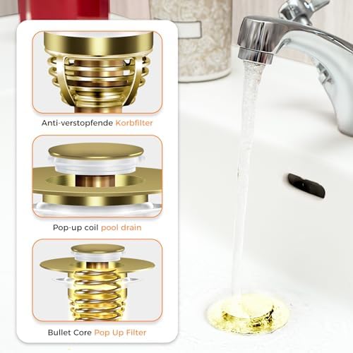 Bathroom Sink Stopper Kit - 4-Pack for 11-15 USA Standard Sinks