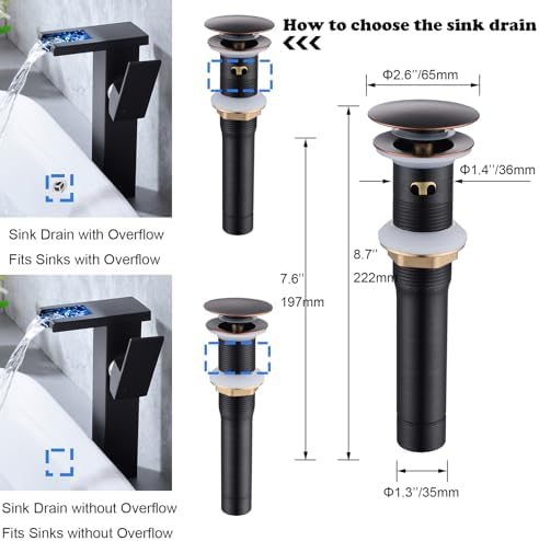 Oil-Rubbed Bronze Vanity Sink Drain with Overflow