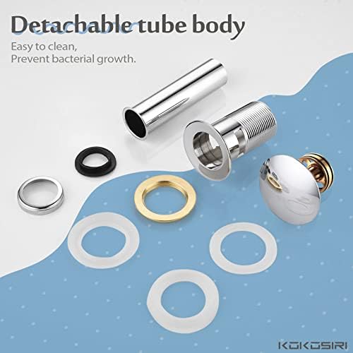 KOKOSIRI Bathroom Sink Drain with Detachable Hair Catcher