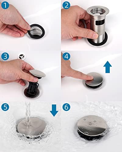 Hibbent 2-Piece Metal Sink Drain Stopper System