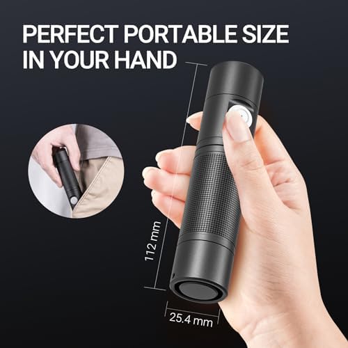 Compact 1400 Lumens led flashlight rechargeable waterproof