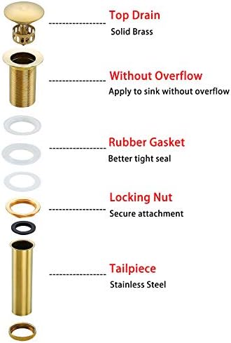 Reliable Gold-Finished Sink Drain for Home Use