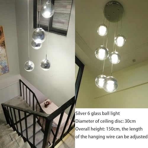 Modern Simple Spiral Staircase Chandelier with Adjustable Height