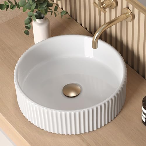 KES Sink Drain with Strainer Basket Hair Catcher Matte Black Vessel Sink