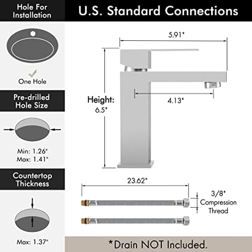 KES Vessel Vanity Sink Pop Up Drain