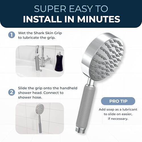 HammerHead Showers Shark Skin Grip Handheld Shower Head