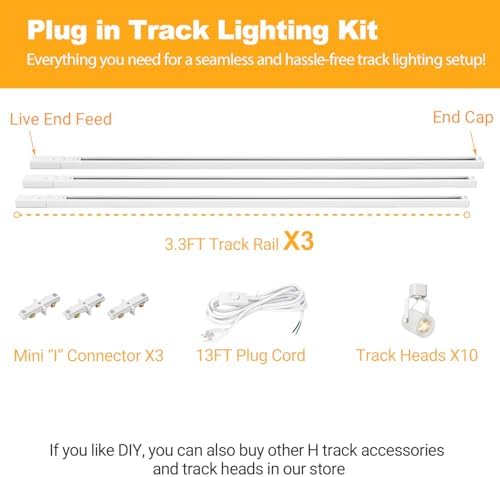 Anti-glare GU10 Track Lighting Kit for Kitchens