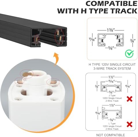 Dimmable Flicker-Free 24 Beams Energy-Efficient 1000-LM LED Track Lighting Heads
