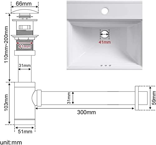 Adjustable Height Vanity Sink Stopper Set