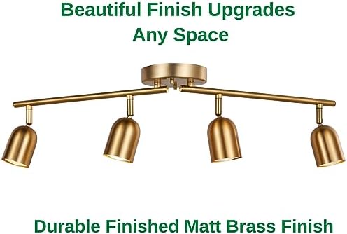 4 Light Track Lighting Kit with Matt Brass Finish