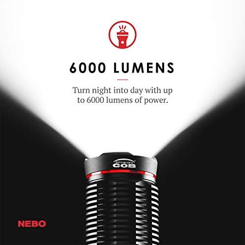 6000 Lumen Rechargeable LED Handheld Flashlight Bundled with EdisonBright USB-Powered Reading Light