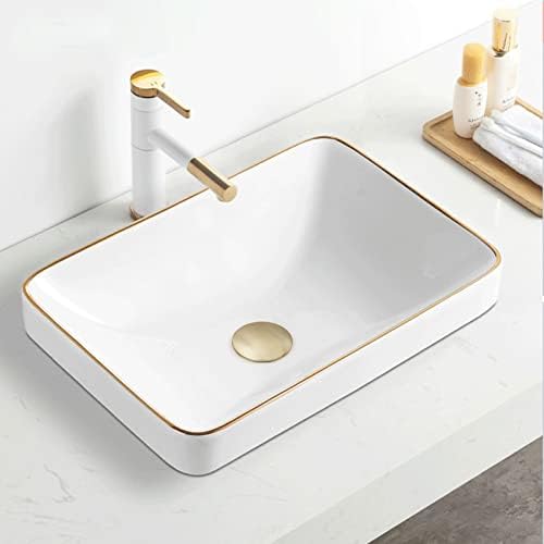 ZASLEME Gold-Plated Bathroom Sink Pop-Up Drain No Overflow