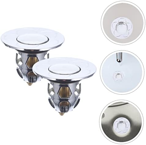 2pcs Bathtub Drain Anti Block Universal Sink Stopper Sturdy Easy to Clean Silver