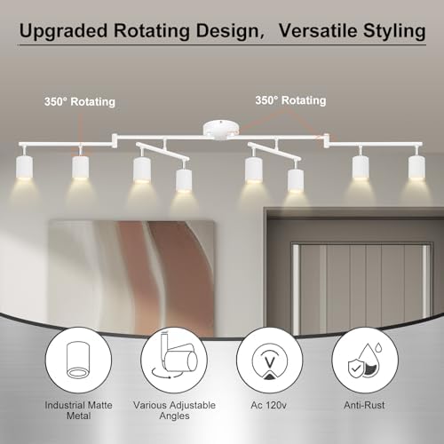 8 Light Track Lighting Fixtures Ceiling Matte White