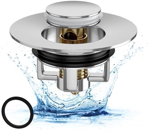 Universal Bathroom Sink Stopper with Hair Catcher
