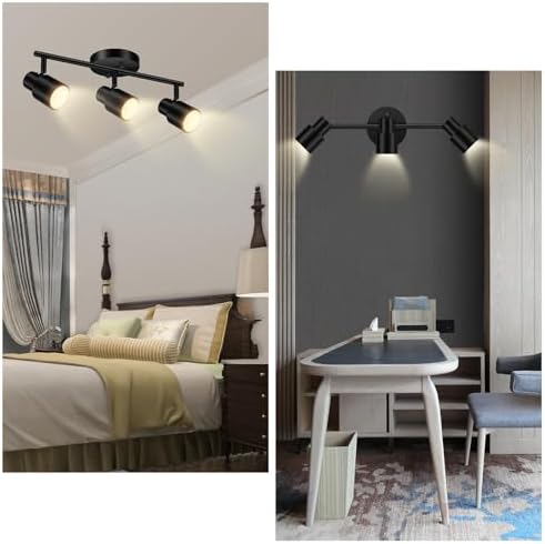 BoostArea 3-Light Track Lighting Kit Black Durable Versatile