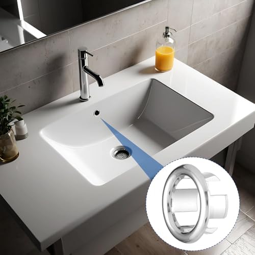 10-Pack Sink Overflow Cover Silver for Kitchen Bathroom