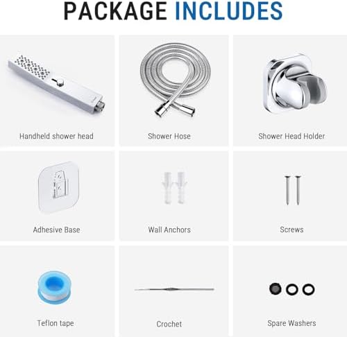 G-Promise All Metal Handheld Shower Head with 3 Function Massage Mode