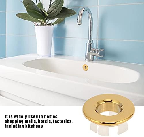 Brass Sink Overflow Cover For Bathrooms Gold 12x06in