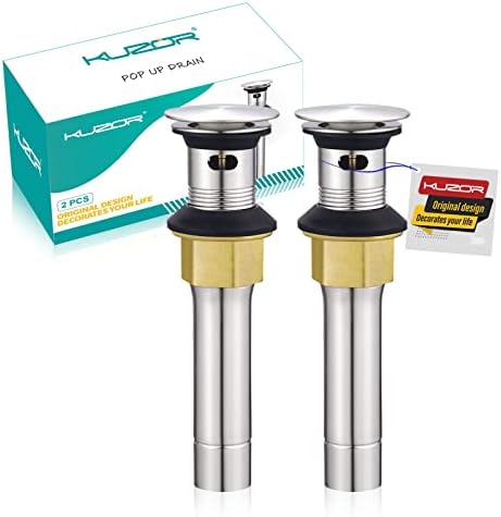 2PCS Stainless Steel Bathroom Sink Drain with Overflow - Brushed Nickel