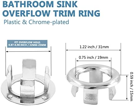 6-Pack Chrome Sink Overflow Rings