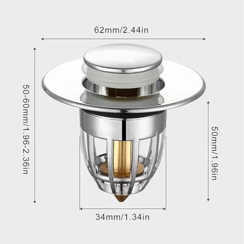 Copper Sink Drain Stopper with Hair Catcher for Bathroom Kitchen
