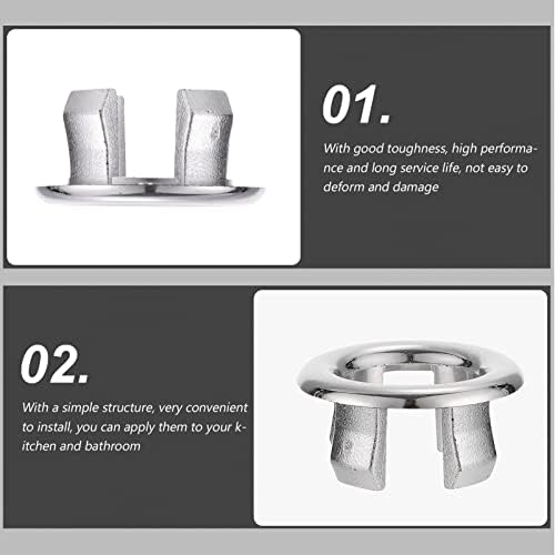 Angoily 30pcs x 3 Replacement Sink Overflow Rings Ceramic Basin Drains Covers