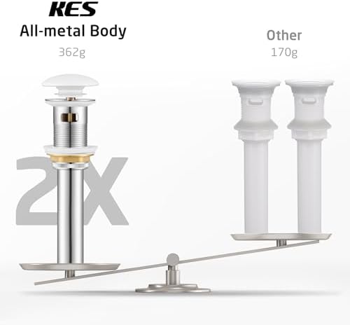 KES elegance bathroom sink drain with overflow