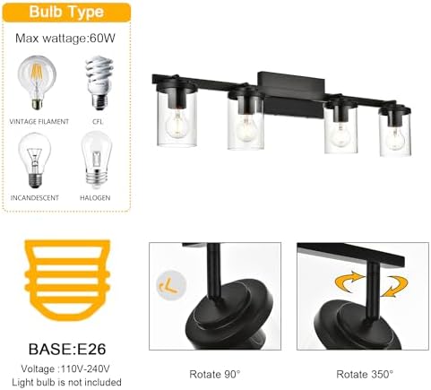 BONLICHT Rustic Industrial Ceiling Lighting Kit