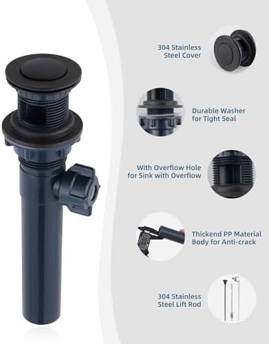 Hygie Rinse 2-Pack SinkDrains with Lift Rod for Bathrooms