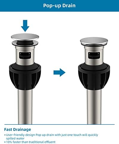 2-Pack Chrome Metal Bath Sink Drain with Overflow Pop-Up Design