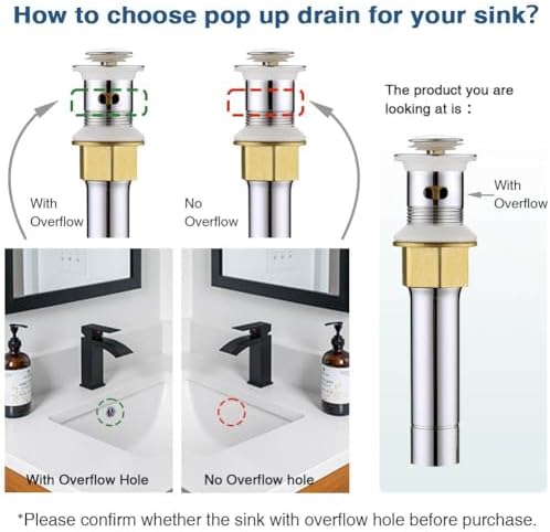 Sturdy DurableBathroom Sink Drain with Overflow