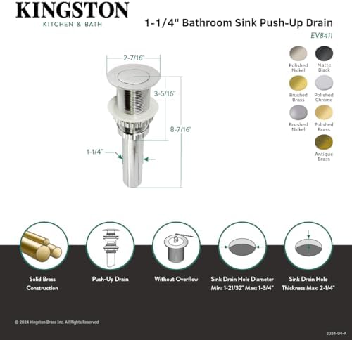 Durable Stylish liQuattroFlow 1-34 Opening Sink Drain