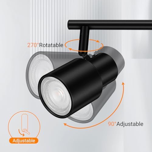 BoostArea 3-Light Track Lighting Kit Black Durable Versatile