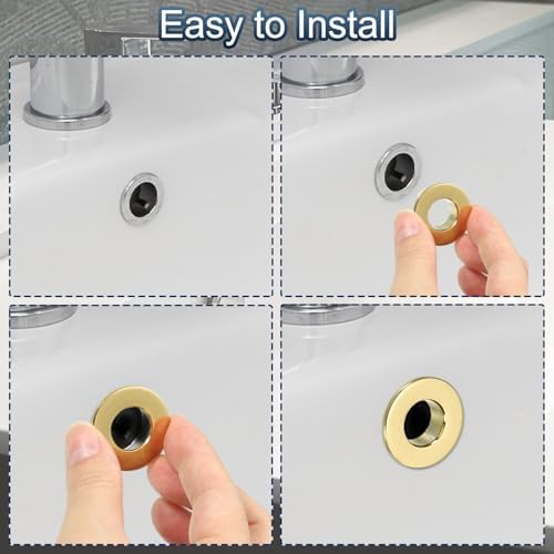 Patikil 8-Piece Sink Overflow Rings Silver 22mm-24mm