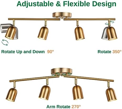 4 Light Track Lighting Kit with Matt Brass Finish