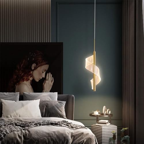Nordic Creative Bedroom Pendant Light Acrylic Spiral Chandelier