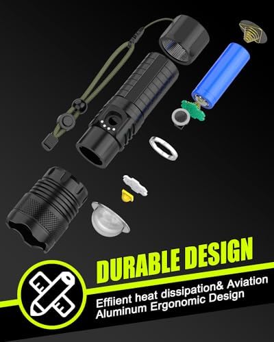 Victor Rechargeable LED Flashlight 10000 Lumens Waterproof 10-Hour Battery