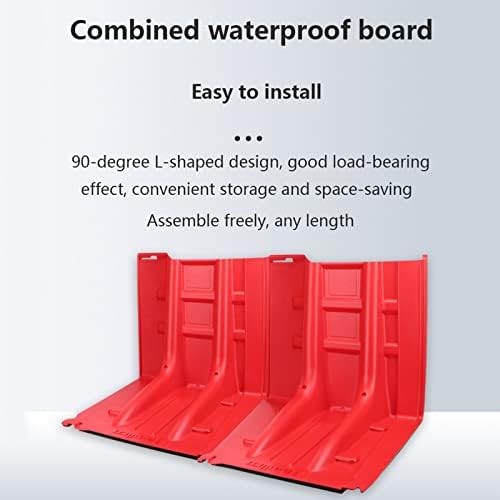 ABS Flood Barrier L-Shaped Water Gate 6pcs Red