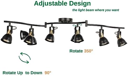 6 Light Foldable Track Lighting Kit with Matt Black Brass Finish 1