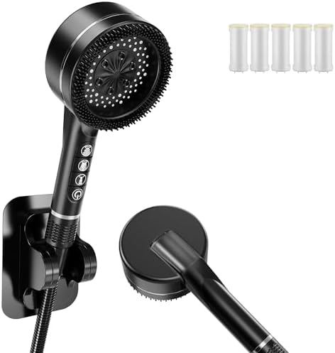 High-Power Handheld Shower Head with 60 Hose and 4 Spray Modes